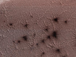 Орбитальный аппарат NASA нашёл на Марсе скопление жутких «пауков»